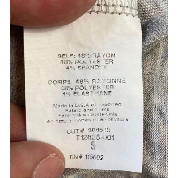 Lush Heather Gray & White Striped Flowy Tank Size Small - Picture 4 of 8